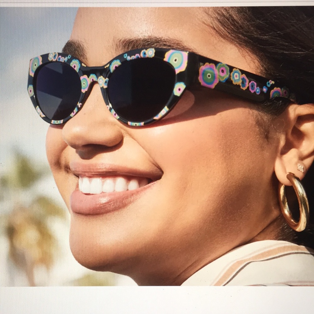 Zenni Cynthia Rowley Flower Cat Eye Glasses Frames - No Prescription